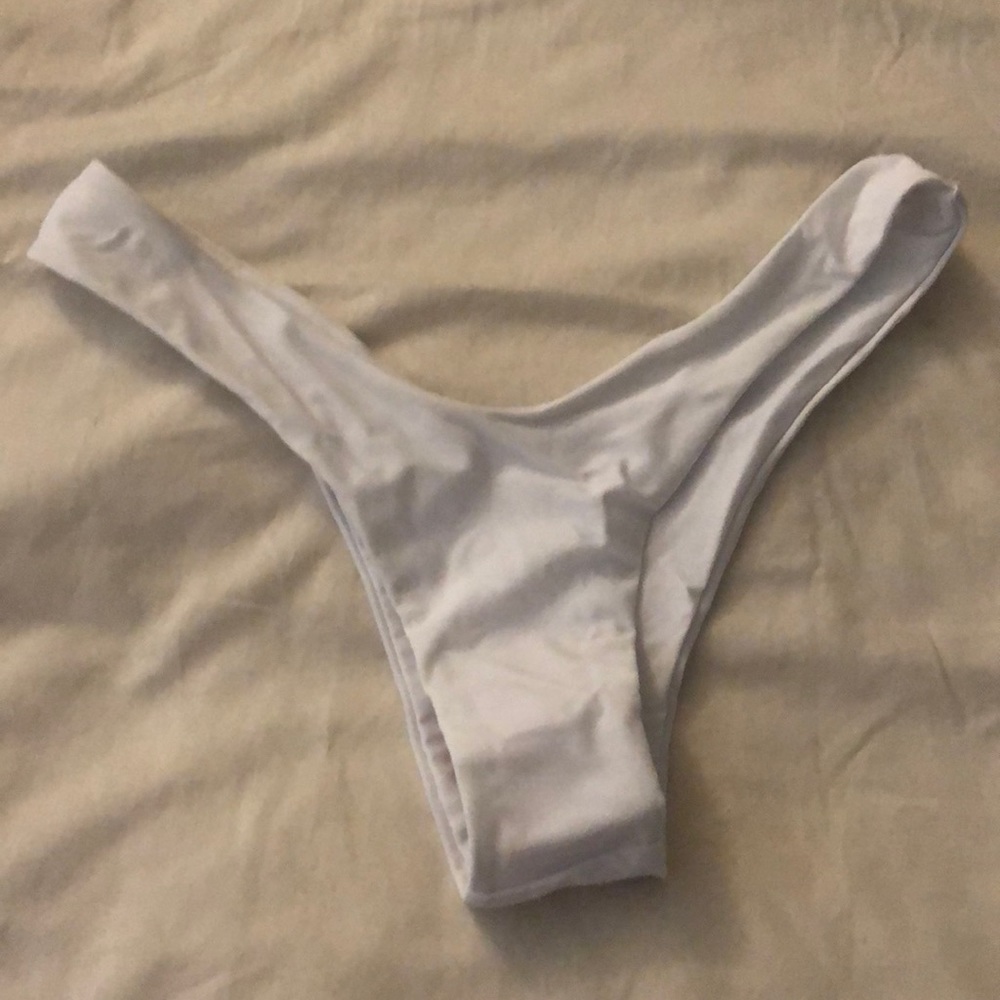 High leg cheeky white bottoms